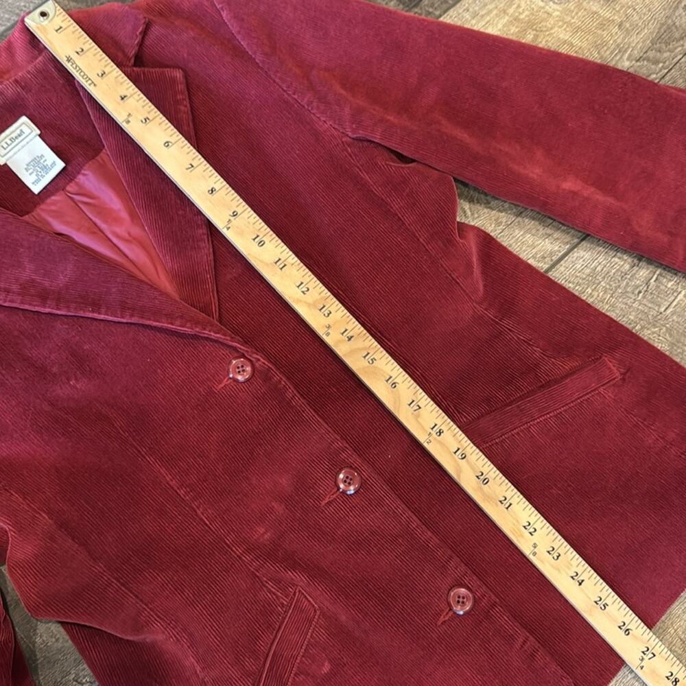 L.L.Bean Women's Corduroy Blazer Red Size 10 - Picture 3 of 6